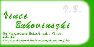 vince bukovinszki business card